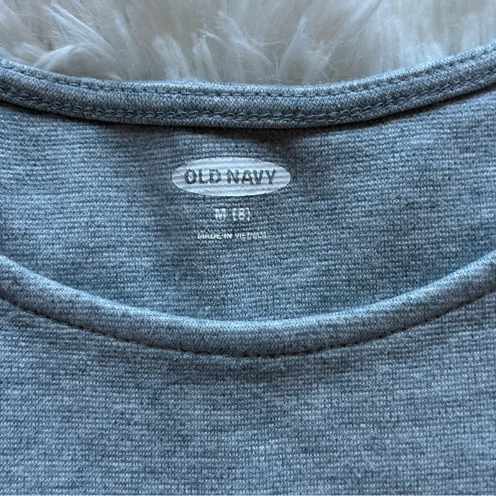 Old Navy Girl dress school uniform size M 8  Gray short sleeves - Picture 3 of 6